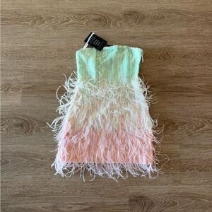 NWT Retrofete Anastasia Mini Dress Feather